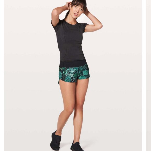 Lululemon Speed Up Short 6 Memoir Multi Green / Black - Picture 3 of 9